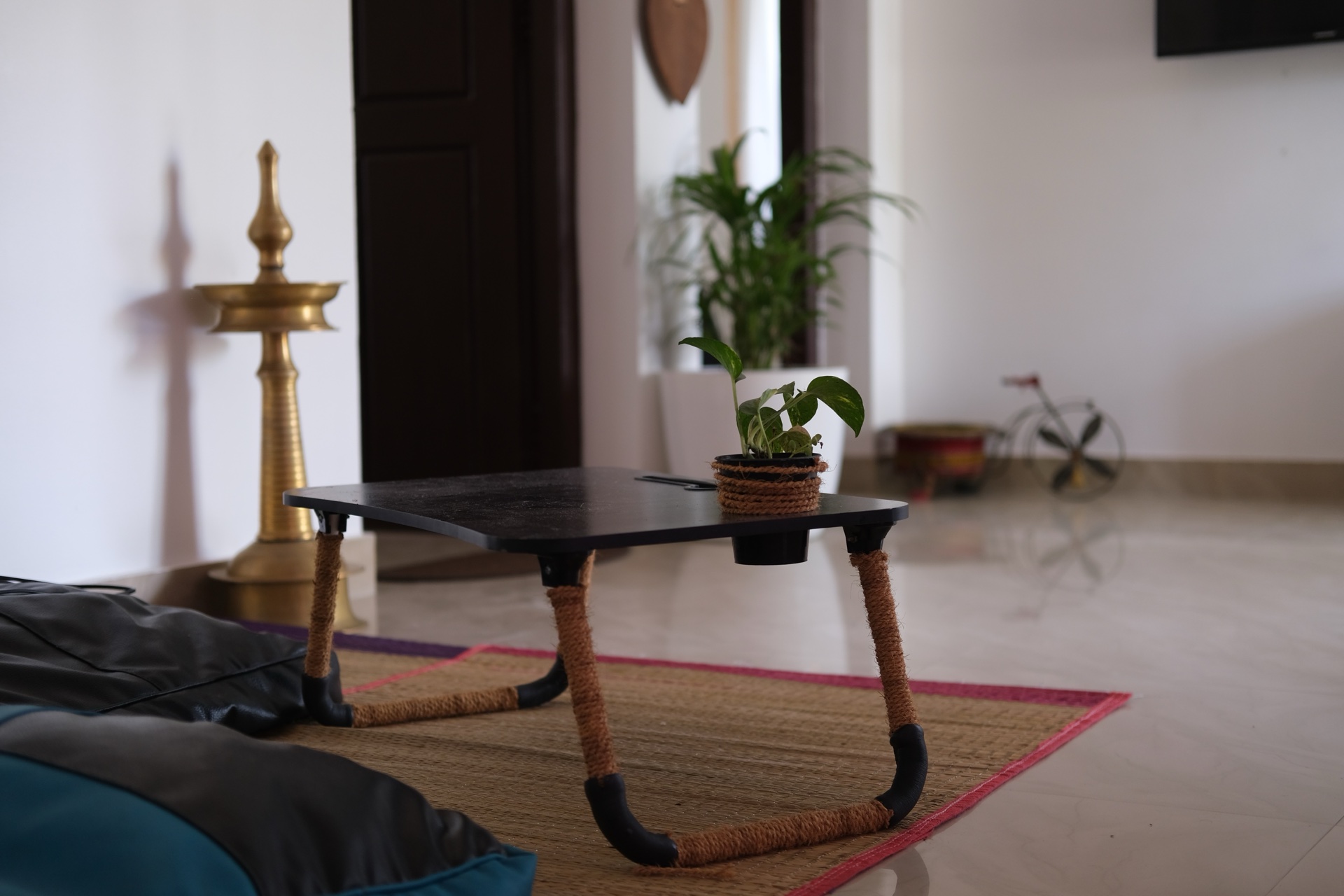 Cozy bedroom at Yellow Postbox with warm minimalistic interiors