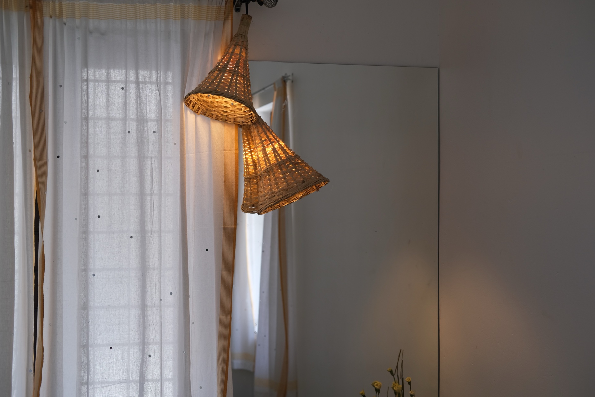 Lush green garden view at Yellow Postbox homestay